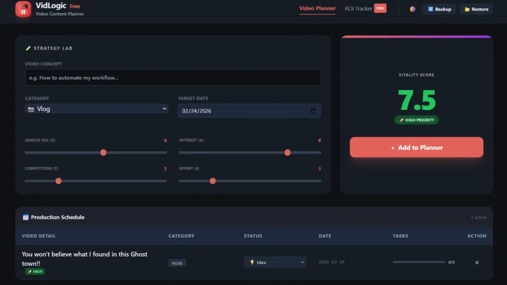 Interfaz de la App VidLogic